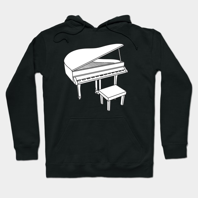 Piano Hoodie by Kelly Louise Art